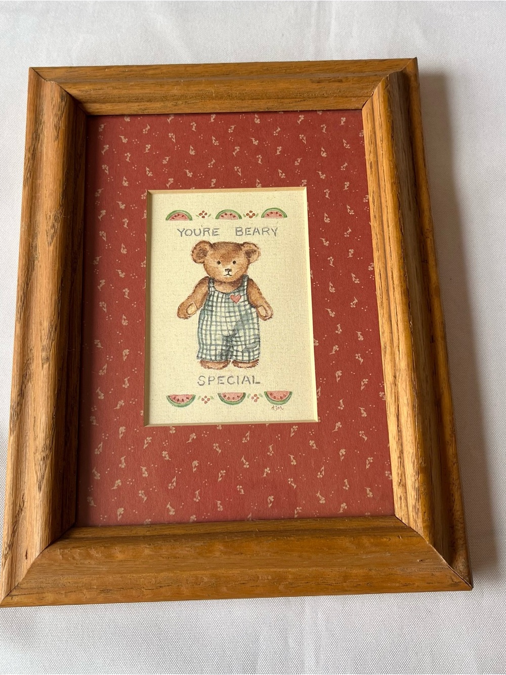 Vintage 1980s Figi Graphics Teddy Bear Framed Art